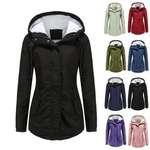 BIGWIG Women's Winter Warm Coat, Thickened Waterproof Fleece Lined Parka, Oversized Windbreaker, Hooded Quilted Coat, Double-Layered Coat, Waterproof Jacket