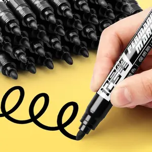 Black Marker Pens, 10pcs Multi-purpose Permanent Marker Pens, Stationery Supplies For Students School Home Office