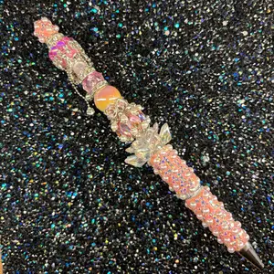 Pink Bead-able Bling Pen Pal “Pink Lotus” Writing Tool