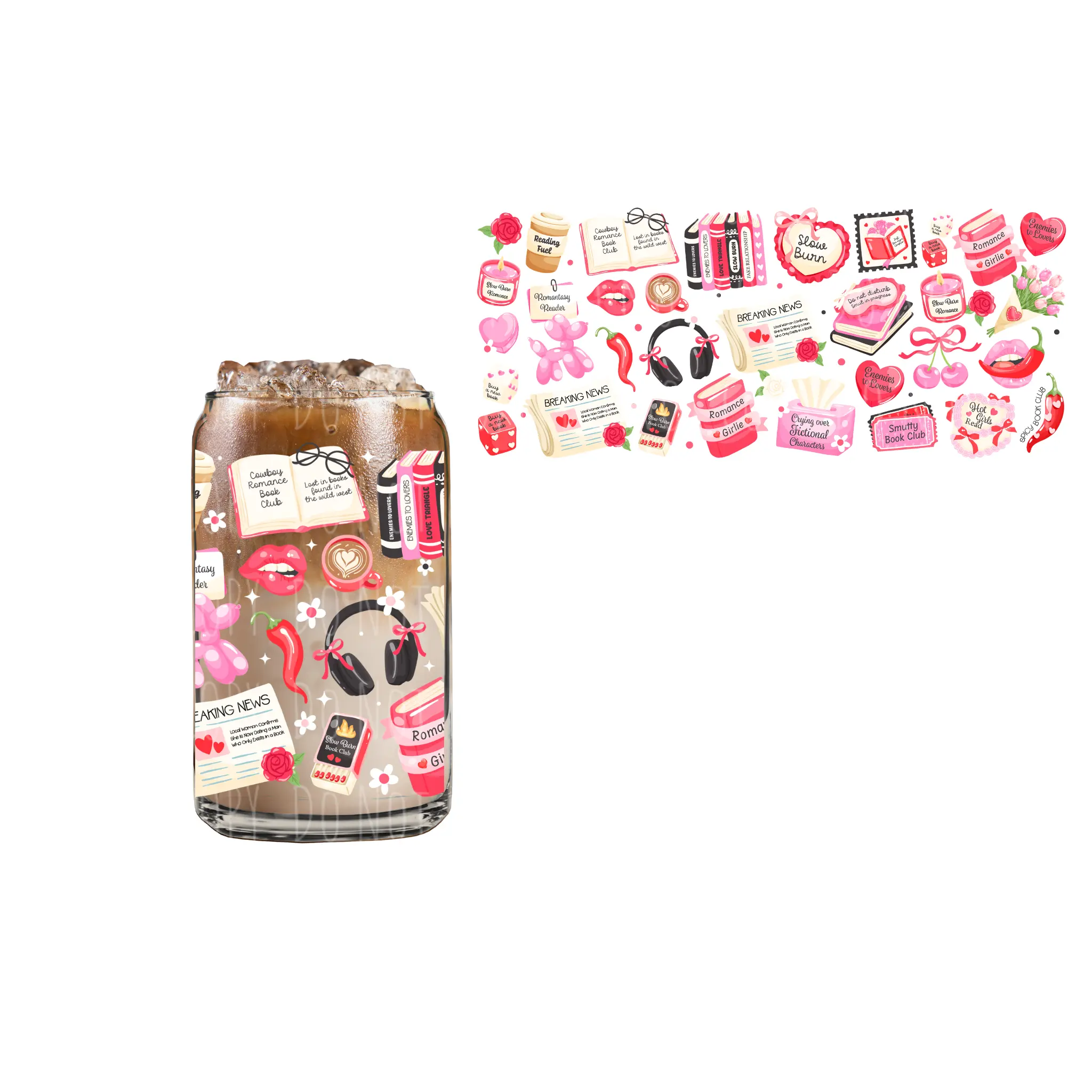Spicy Book Club (DOUBLE SIDED) UVDTF 16oz cup wrap