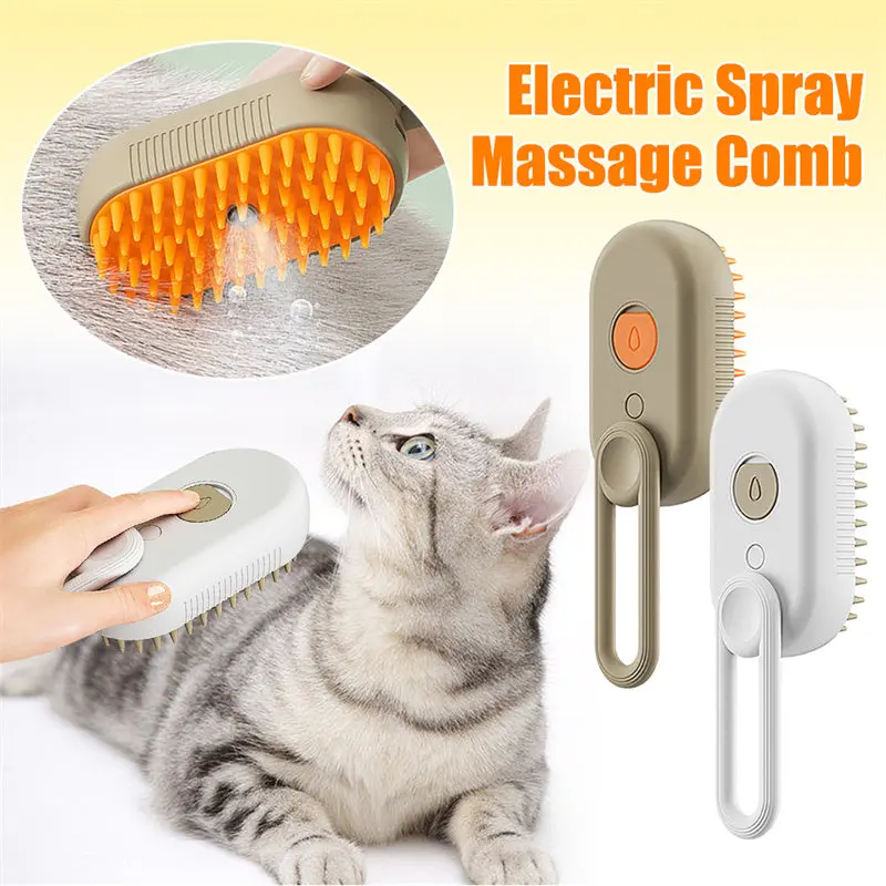 PetroNexus™ 3-in-1 Electric Steam Deshedding Brush for Cats & Dogs - Moisturizing, Clean, Ideal for Heavy Shedders, All Breeds and Sizes, Steam + Vibe
