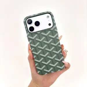 Magnetic Suction Case for iPhone17Promax & iPhone16 Full-Cover Shockproof Protective Case with Unique Green Pattern Design for Comprehensive Protection