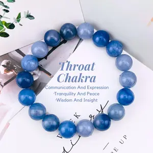 [Magic Crystal] Exquisite Natural Blue Aventurine Ball Bracelet, Crystal, Jewelry, Gemstone, Chakra, Gift, Present, Handmade, Energy, Yoga, Beauty, Unique, Women, Unisex, Free Storage Bag, Festival, Christmas, Halloween, Easter, Tiktokmademebuyit