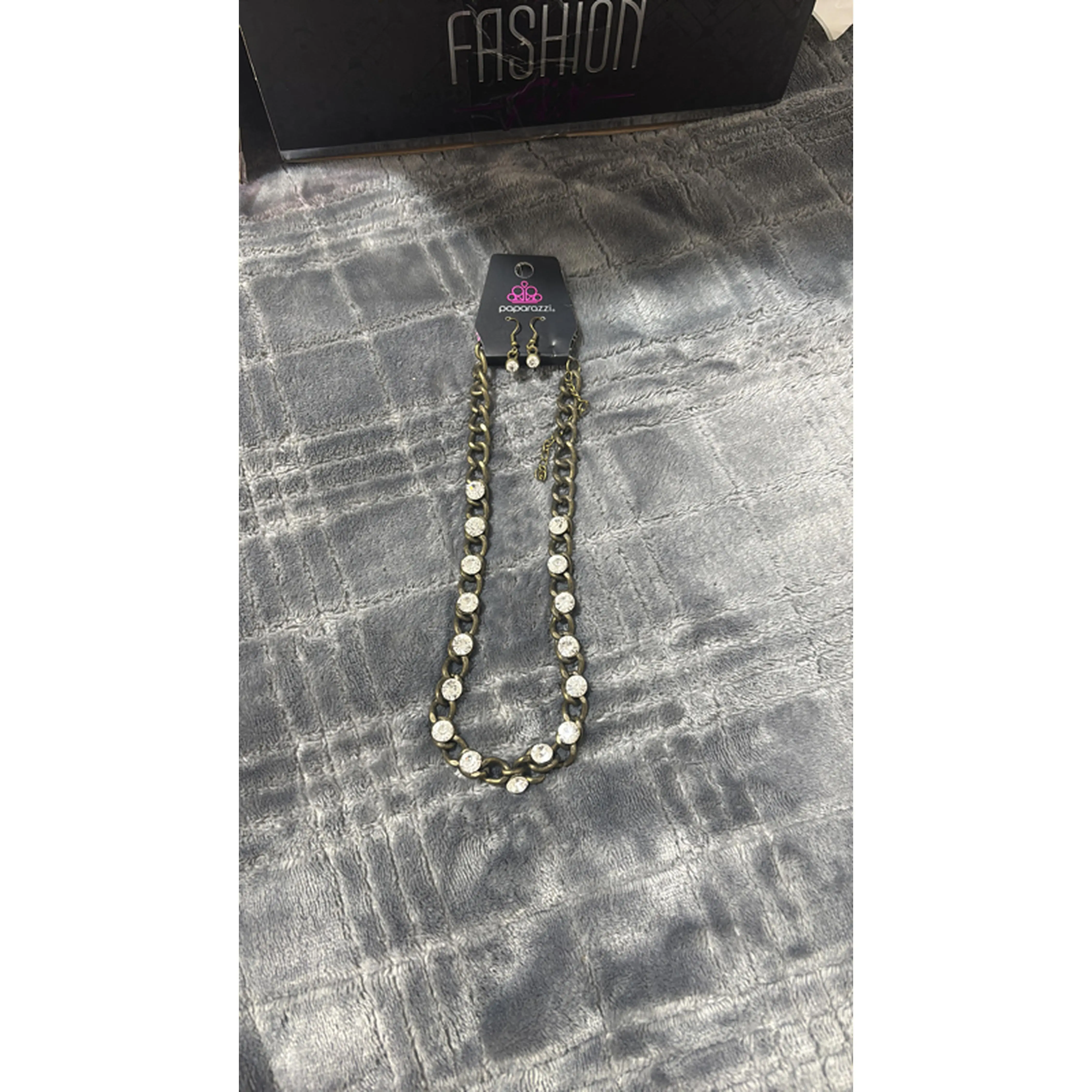 Paparazzi Fashion Chain Necklace with Coins and Earrings Set for Women