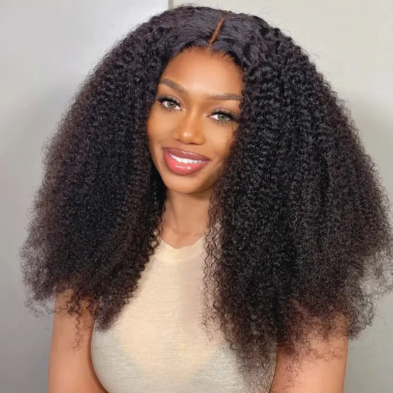 VSHOW Glueless Afro Wig Affordable Wear Go Human Hair Wigs Fast Shipment 180% Density 4x6 Pre Cut HD Lace Wigs For Beginners