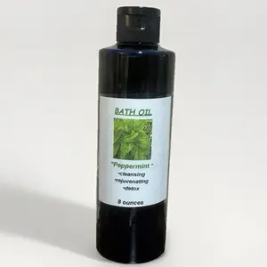 Organic Peppermint Herbal Bath Oil for rejuvenation relaxation calming