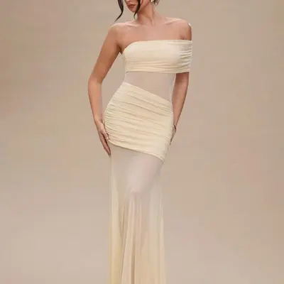amazon beige dresses Off The Shoulder Dress Color:Peacock Blue length piece features a long hippie skirts Royal Blue Satin V-neck