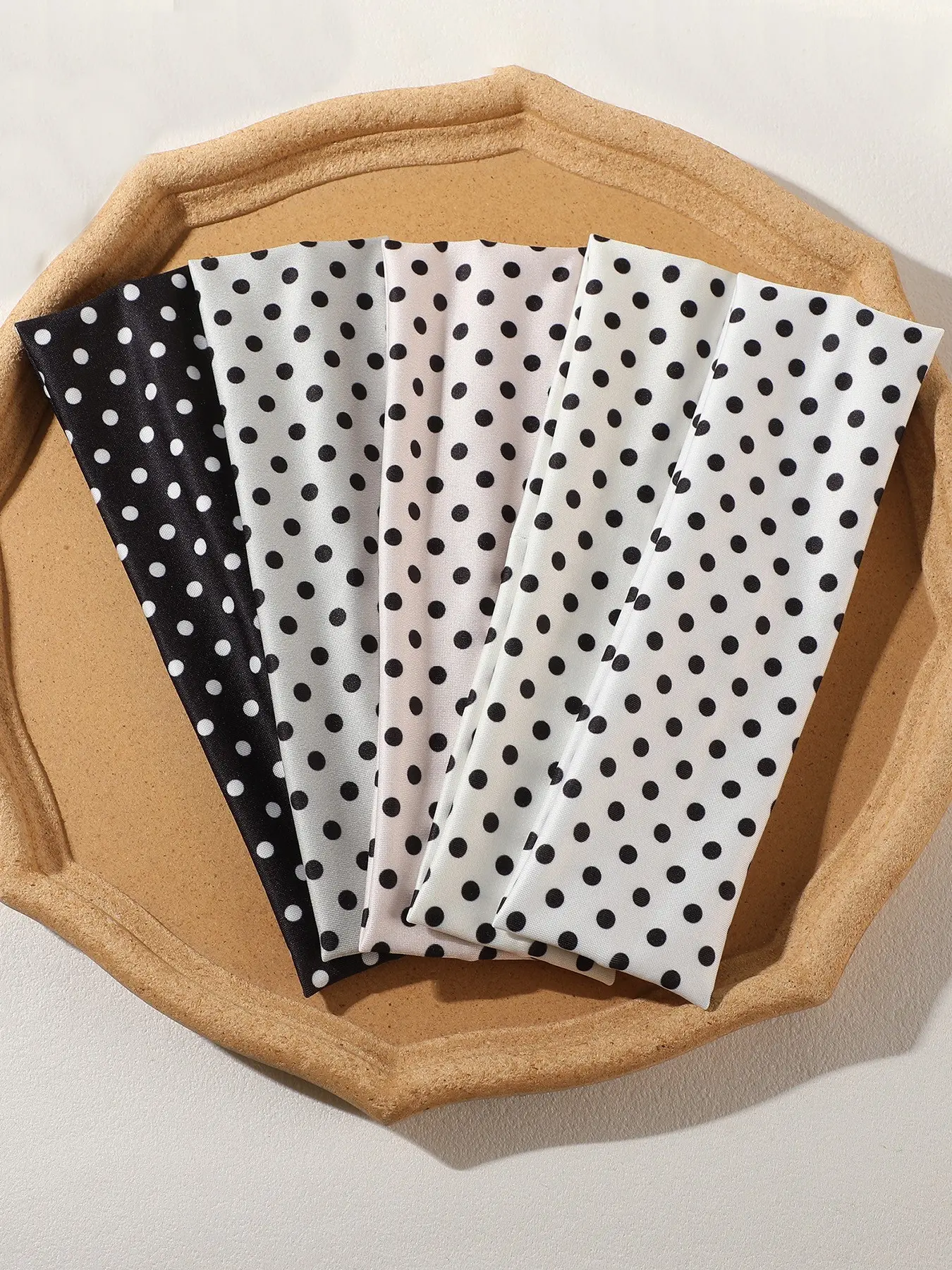 5pcs Vintage Polka Dot Headbands for Girls, Headband Set, Multi-Color Retro Accessories for Daily Commute, Festive, and Party Photos, Vintage Vibe, Mix and Match