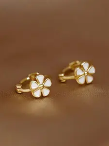 Elegant Flower Design Hoop Shape Earrings, Fashionable Ear Jewelry for Women, Trendy All-match & Exquisite Jewelry for Birthday Gift, Fashion Jewelry Party, Versatile Earrings