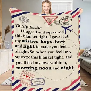 To My Best Friend Soft Lightweight Blanket – Cozy Gift for Bestie, Warm & Comfort Throw rending Gift for Best Friend – Cozy Lightweight Blanket She’ll Love Perfect Gift for Best Friend