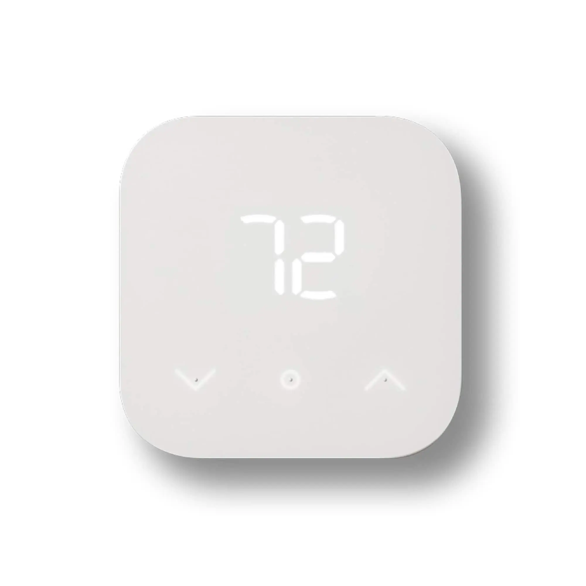 Amazon - Smart Thermostat  Save money and energy - Works with Alexa and Ring - C-wire required - White
