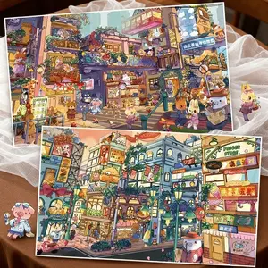 Weekend City Scene Art Stickers Pack, Trendy Street Collage, Handmade DIY Atmosphere, 6 Sheets Per Pack, Perfect for Scrapbooking, Stickers Kit
