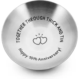 10th Anniversary Tin Gifts for Her Him 10 Year Wedding Tin Gifts for Husband Wife Romantic Keepsake for Couple Wife Husband for 10 Year Wedding Anniversary Present  Tray Ring Dish