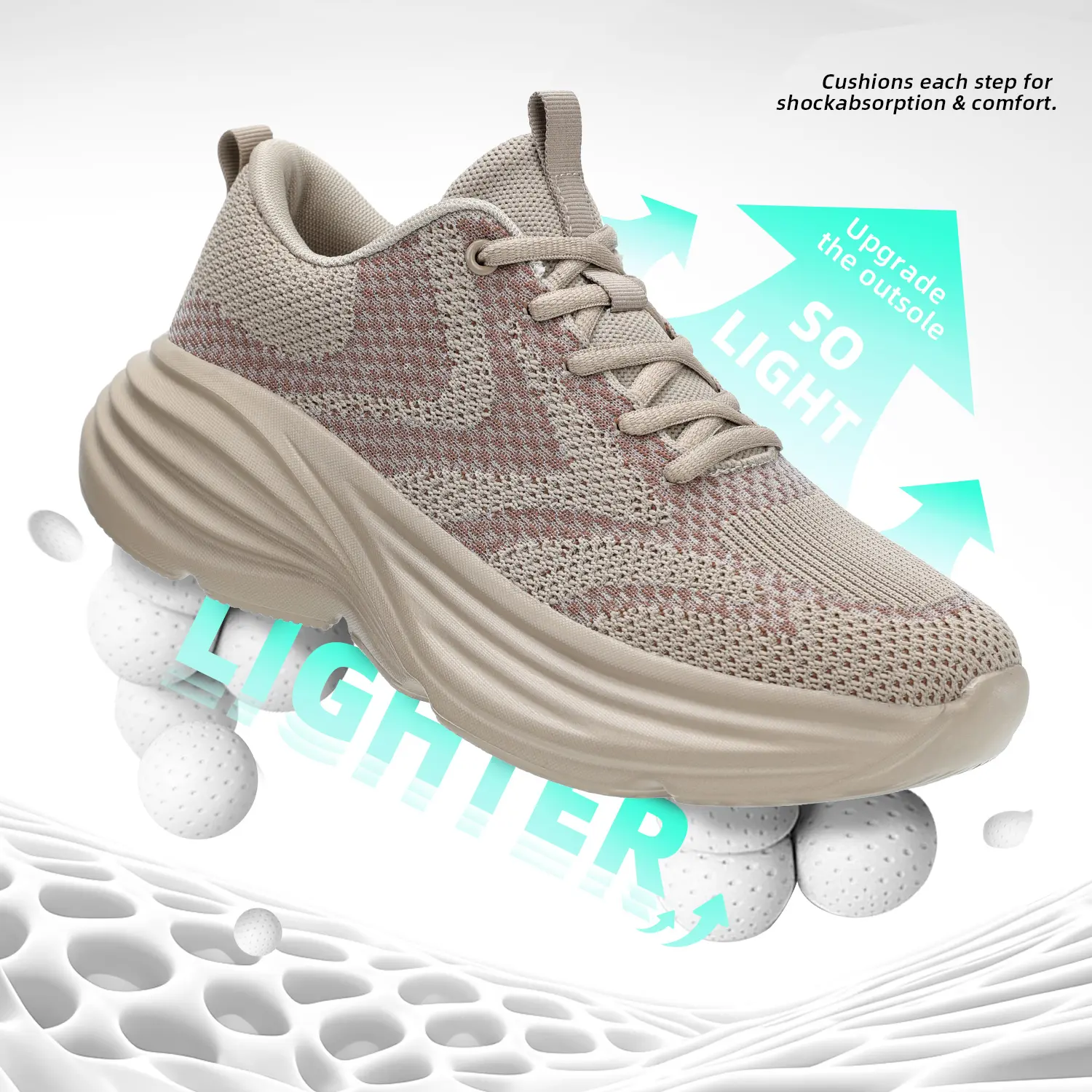 Men's All Black Running Shoes Breathable Flyknit Athletic Sneakers Lightweight Cushioned Walking Shoes with Pull Tabs Comfortable Lace-Up Sport Workout Footwear
