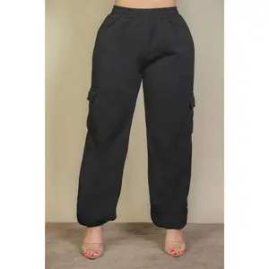 Plus Size Side Pocket Drawstring Waist Sweatpants