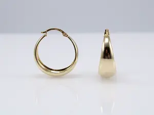 14K Gold Medium Classic Hoop Earrings