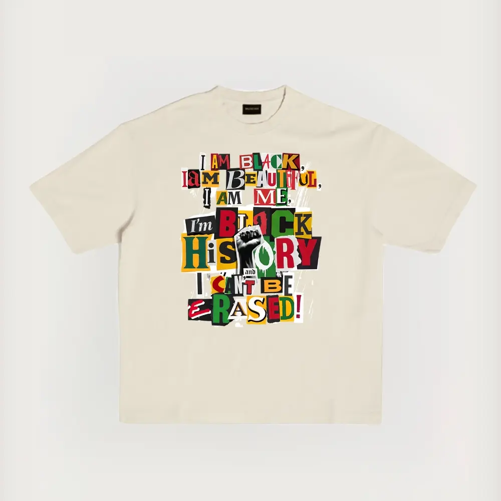 Juneteenth Black History T-Shirt - I Am Black History And I Can't Be Erased Black Pride Graphic Tee