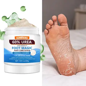 200g Urea Foot Scrub, Rich in Shea Butter, Avocado Oil, Aloe Vera, Macadamia Oil, Deeply Moisturizes Dry Cracked Heels, Repairs Damaged Feet Skin