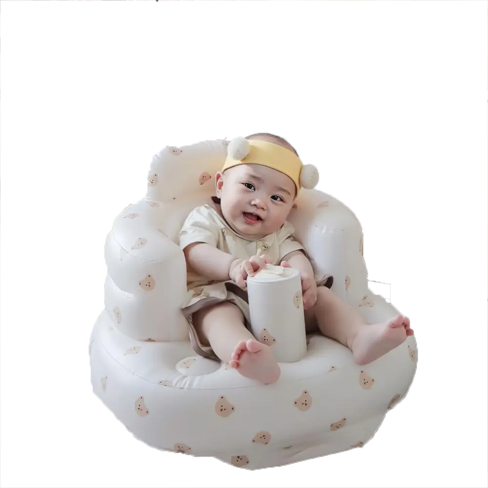 Inflatable Baby seat Blow up Chair Inflatable Infant Chair for Babies 3-36 Months Learn to sit up Floor seat Bliss Built in Air Pump