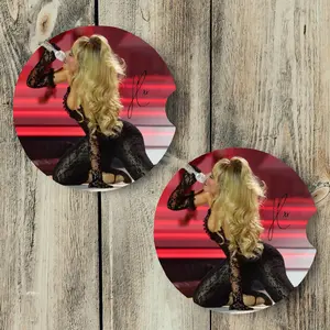Red and Black Sabrina Car Coasters