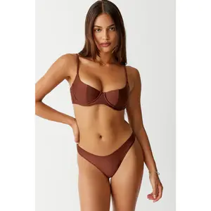 Frankies Bikinis Dove Satin Bottom Cinnamon