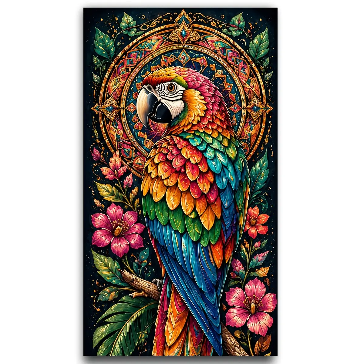 Parrot Diy Diamond Painting Kits for Adults,Full Round Diamond Art Kits for Beginner,Diamond Mosaic Painting,DIY Full Drill Diamond Art Painting,Gem Art and Crafts,Diy Crafts Kits for Adults,Home Decor,Large Size 15.7x27.5inch