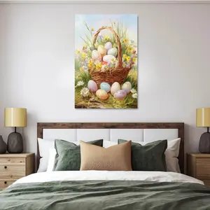 Floral Easter Baskets Easter Wall Decor Easter Prints Easter Decorations Vintage Farmhouse Decorations Easter Egg Prints Exquisite Art Prints Y2K Room Decorations Girl's Room Decorations Stylish Home Wall Decorations