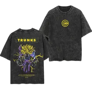 Trunks Designed Vintage Oversized T-shirt | Dragon Ball Super, Soft Cotton Unisex Retro Anime Tee Shirt Anime Graphic Tee Anime Fan Gift Gift for Him Gift For Her Vintage Y2K Hoodie Sweatshirt 2VK Menswear Tops Menswear Tops Menswear