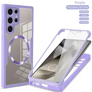 360° Full Shockproof Magsafe Case for Samsung Galaxy S26 S25 S24 S23 S22 Ultra Plus FE Wireless Charging Transparent Cover