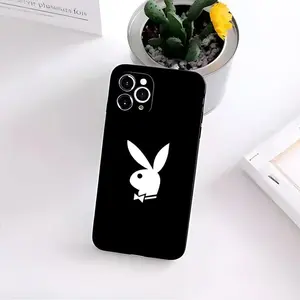 Play BOY Protective Phone Case for iPhone 17 Air 16 15 14 13 12mini 11 Pro Max Plus XR XS Black Soft Silicone Cover