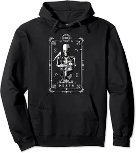Death Tarot Card Occult Gothic Astrology Skull Pullover Hoodie - Ajitasirba Shop 55B0BQX43QMT