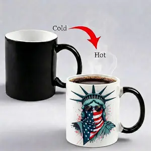Statue of Liberty Magic Color Changing Mug 11oz – Heat Reveal Coffee Cup | Hidden Design Appears with Hot Water | Patriotic Gift Idea