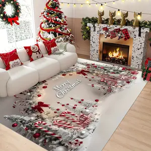 Christmas Decoration Christmas Gift Decoration Washable Carpet Coffee Table Rug for Living Room Bedroom Entrance Door Mat And Dining Room Area Rug for Outdoor Patio Garden And Yard Use Room Decoration Premium