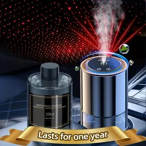 [5-Month Smart Car Air Freshener] Long-Lasting 5-Month Fragrance USB Rechargeable Smart Car Air Freshener & Essential Oil Diffuser | 4 Adjustable Spray Modes, Auto On/Off, Powerful Lithium Polymer Battery, Natural Scent, Soundwave Technolog