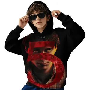 Stranger ThingsKids' Hoodie Pullover, Long Sleeve Relaxed Fit Sweatshirt in Soft Material -Sweaters Pullover with Pocket Girls Boys D1229-013