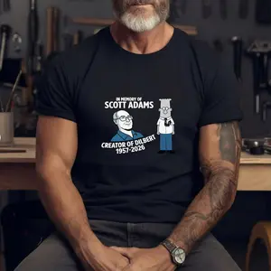 Scott Adams Memorial Shirt & Sweatshirt - Creator of Dilbert Tribute - Engineer IT Guy Tee - Cartoonist Legend - 1957-2026,scott adams shirt
