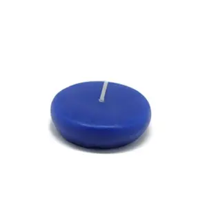 212 MAIN Round Unscented Handpoured Floating Candles, 2.25 in. Blue Decoration Ornaments, 24-Piece Long Burn Round Floaters per Box