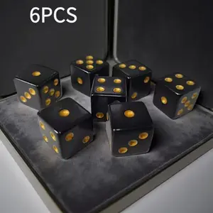 6 and Dice Set for D6 Games, Classic Design Acrylic Tabletop Game Accessories, Durable Party Gift for Family Fun