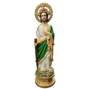 San Judas Tadeo 26" Inches Tall Classic Statue Saint Jude Standing Figure in Box New and Unopened Religious decor  Patron Saint Made In Mexico with Eyelashes 24"