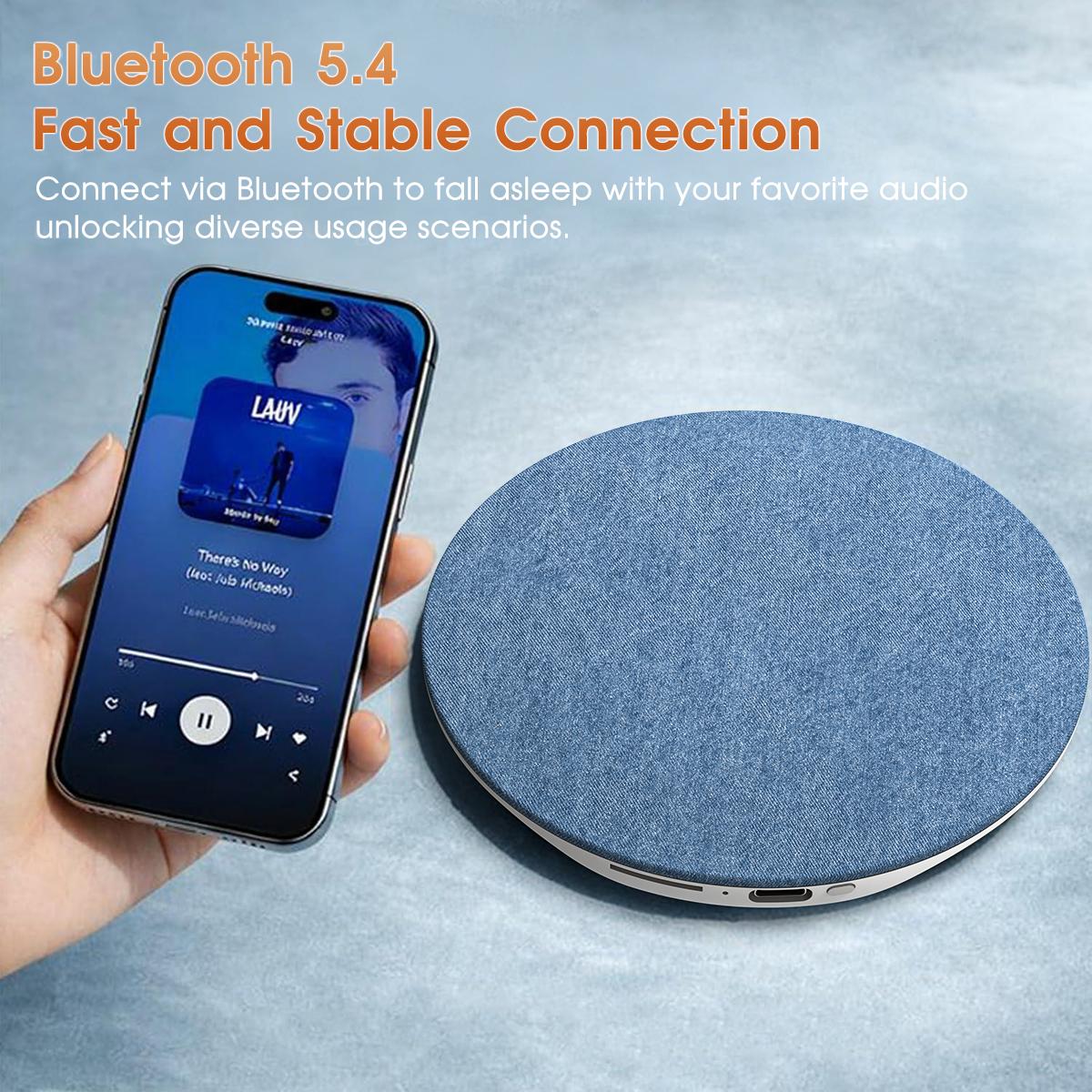 [Specifically for One Person Listening] Under Pillow Sleep Speaker, Ultra-Thin Personal White Noise Machine withBluetooth, Partner-Friendly Close-RangeAudio, Timer & Memory Function, Blind-TouchButtons