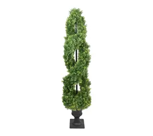 Northlight Real Touch Cedar Double Spiral Topiary Tree 4.5'