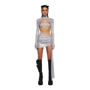 Dreamland Dancer Bodycon Dress - Silver