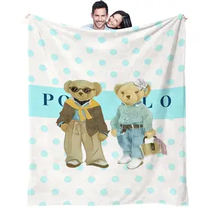 Bear  Blanket , Premium Plush Fleece, Unique & Stylish Home Decor, Perfect Gift for Teens, Young Couples & Preppy Fashion Lovers