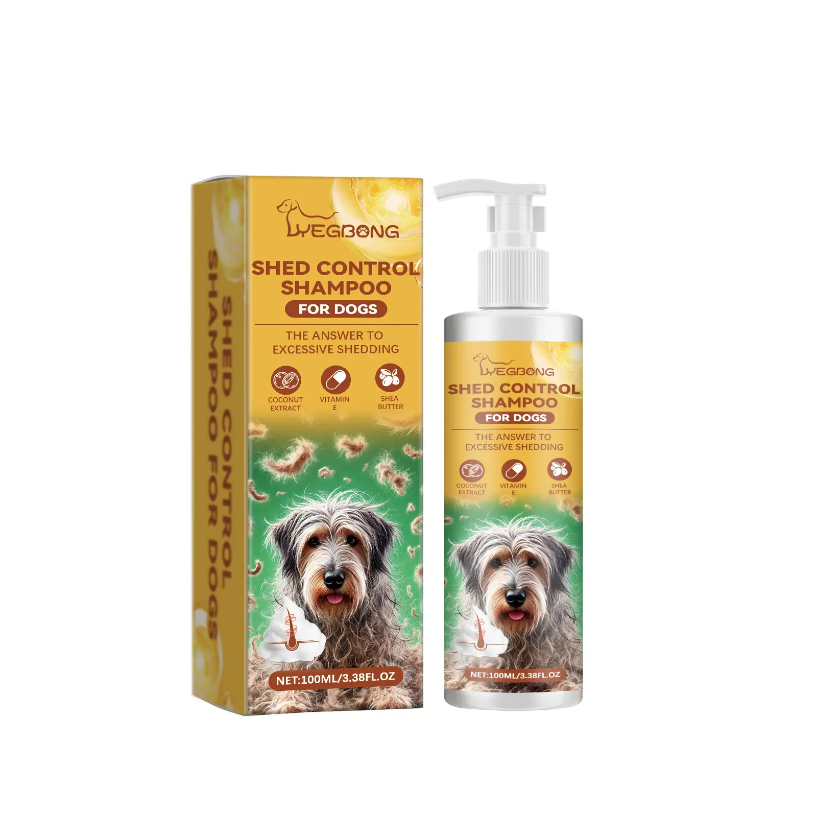 Yegbong Anti-Parasite Flea Dog Shampoo, Vitamin Essence Care for Smooth Gentle Cleaning, with Sodium Lauryl Ether Sulfate & Hydroxyethyl Cellulose for Fresh Fur, Multifunctional for Comb & Electric Flea Treatment Needs, Anti-Parasite Flea Shampoos