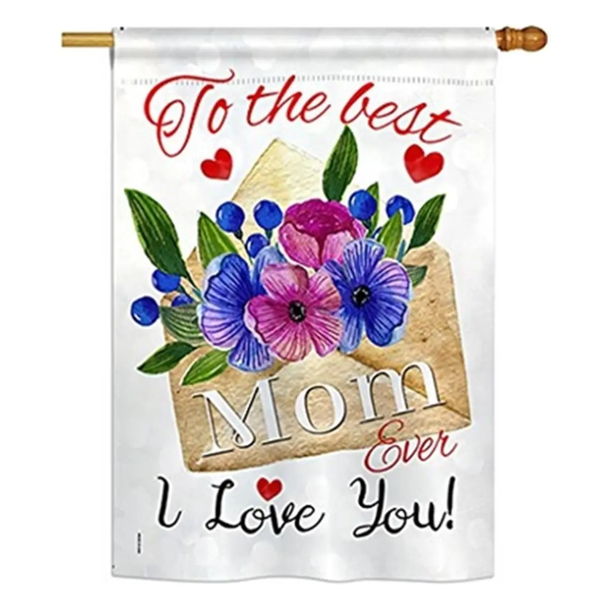 Breeze Decor BD-MD-H-115137-IP-BO-D-US18-BD 28"x40" Vertical Double-Sided Garden House Flag, Mom-Focused Summer Mother's Day Decor with Eco-Friendly Inks