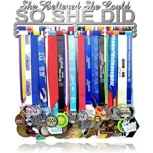 She Believed She Could SO SHE DID Race Medal Holder Wall Hanger,Marathon Runner Medal Display,Running Medal Display, Medal Holder for Wall, Sports Medal Hanger Display Gifts