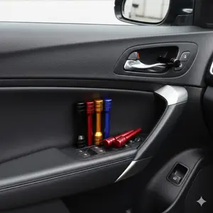 Upgrade Truck Door Lock Knob Cover, Durable Anti-Slip Aluminum Alloy Handle Pull, Universal Interior Lock Cap for Car & Heavy Duty Vehicles, Door Lock Protection Decoration Accessory, Car Interior Kit