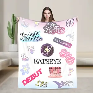Katseye Blanket Music Plush Awesome Warm Throw Blanket for Bedding Lounge Spring Autumn Sofa Travel Quilt