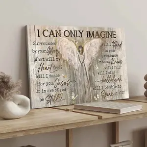1Count Wooden Frame Canvas, Inspirational Angel Wings Quote Butterflies Rustic Decor, Exquisite Poster, Fashion Bedroom Decoration, Modern Art Home Poster, Wooden Wall Art, Waterproof High Definition Printing, Ideal Gift, Art