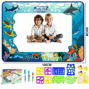 Water Doodle Mat,Kids Painting Mat, Toddlers Drawing Writing Toys,Reusable Coloring Mat, Birthday Christmas Gifts for 3 4 5 6 7 8 Years Old Boys Girls, 40 x 32 Inches reusable magic